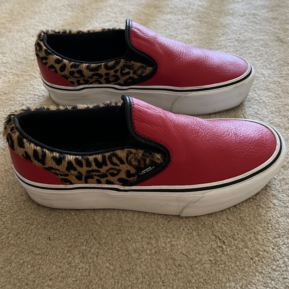 Vans Rare Sample Leather Faux Leopard Slip-on - Picture 3 of 7